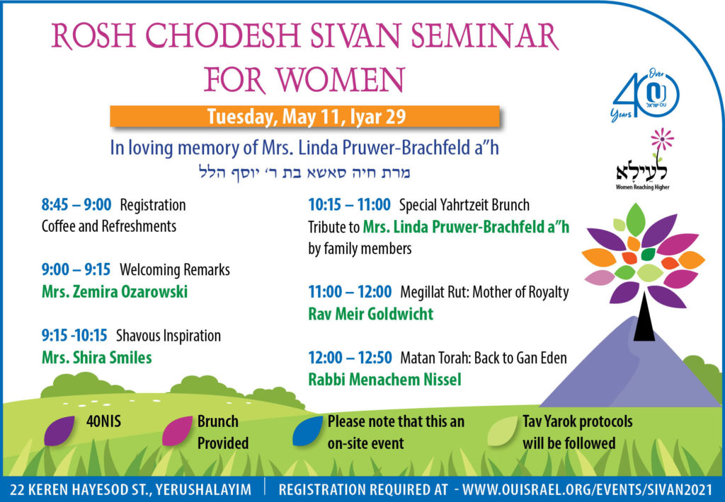 OU Israel Rosh Chodesh Sivan Women's Seminar 2021 OU Israel