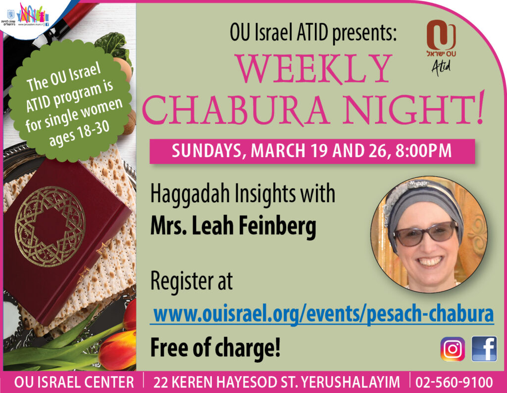 OU Israel Weekly Chabura Night Pesach Edition OU Israel